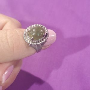 Sterling jade ring size 4